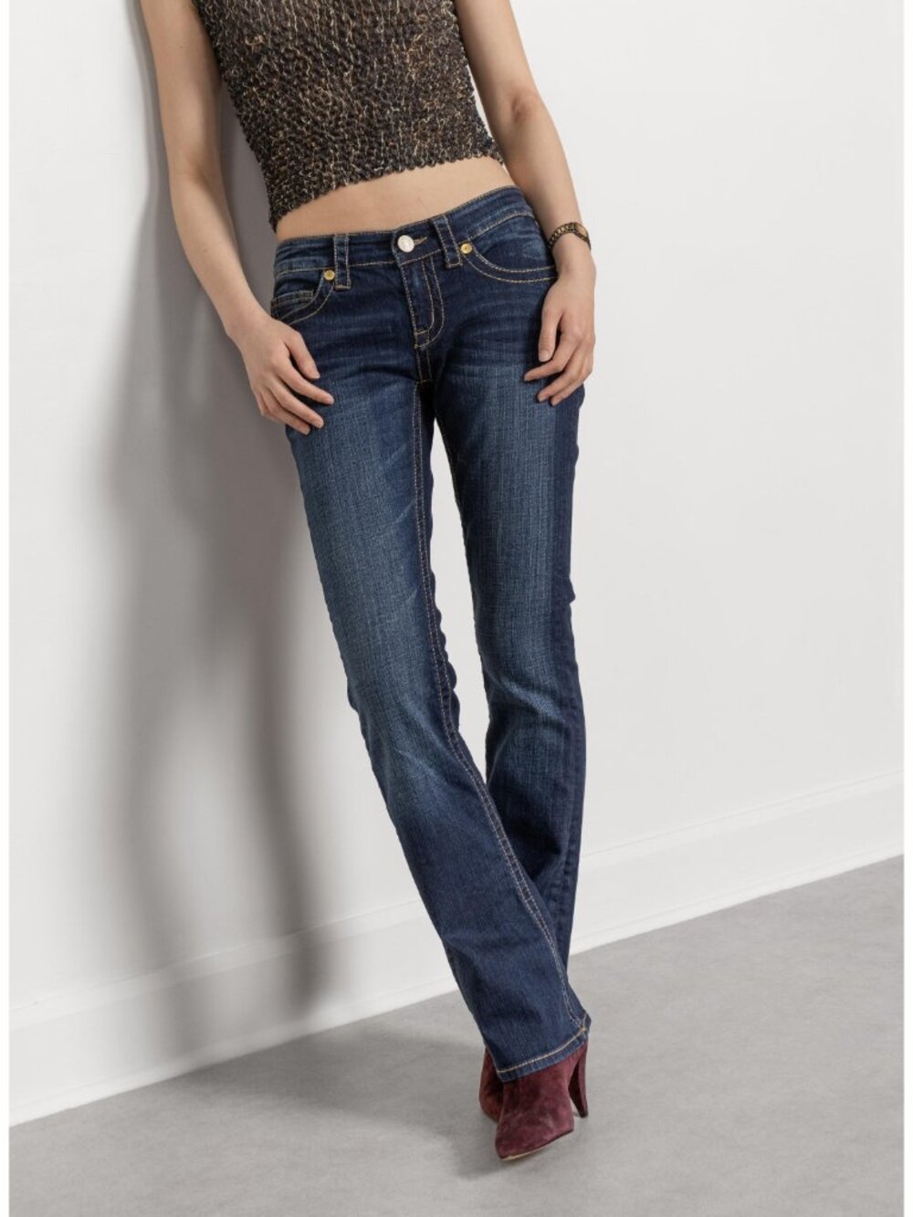 Seven 7 LOW RISE Y2K JEANS Denim Women 2000s / 37 38 Inch Hips / Size 4